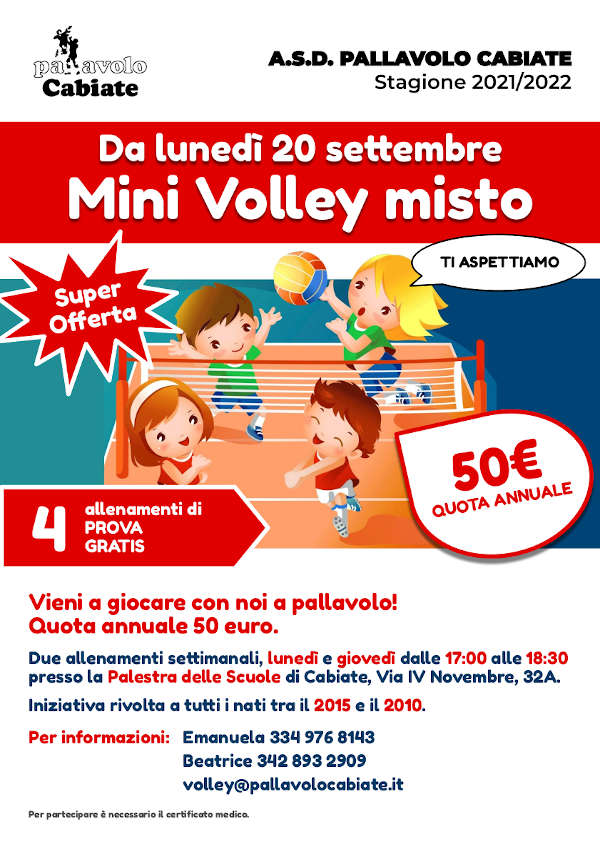 Offerta Mini Volley 2021/2022